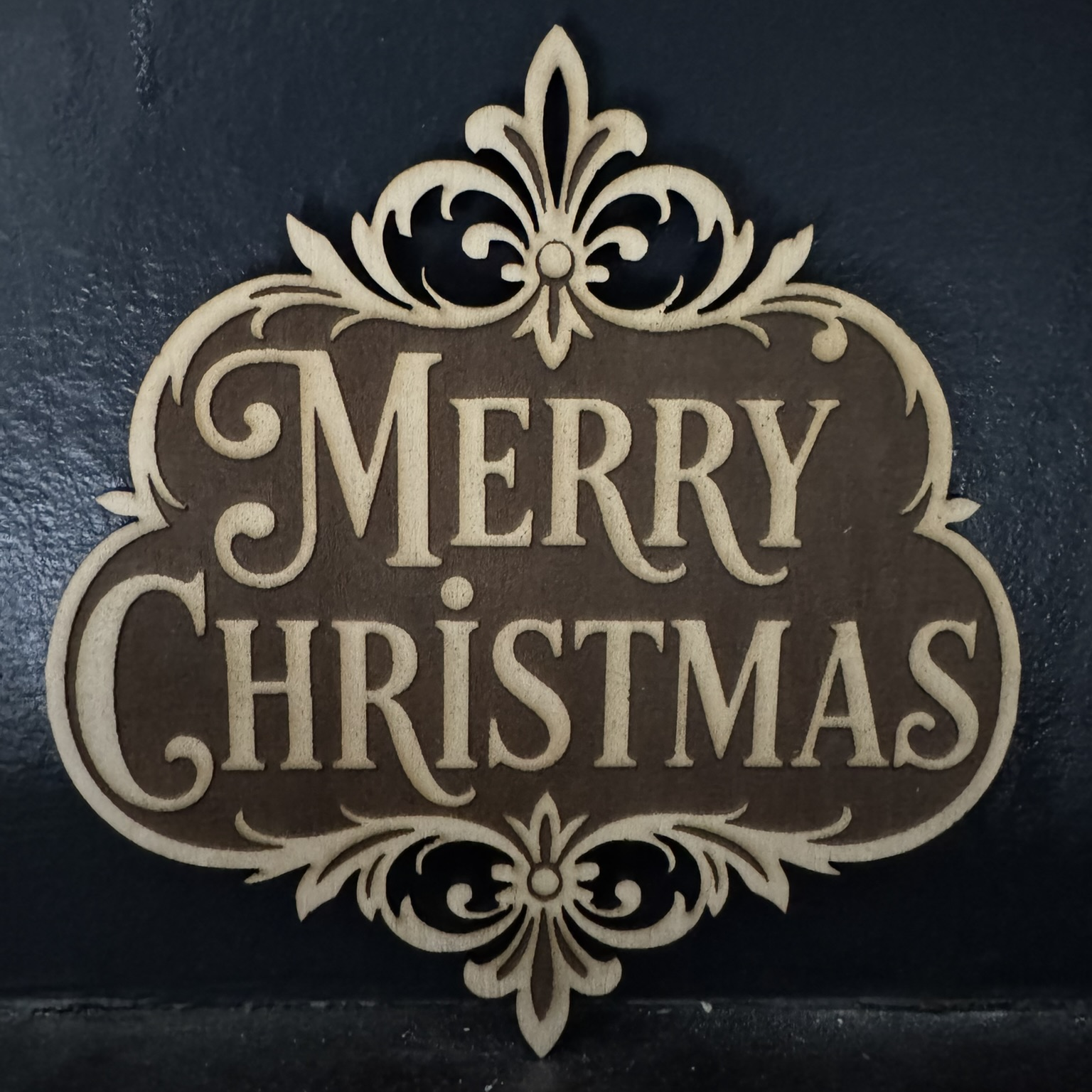 Ornate Merry Christmas sign