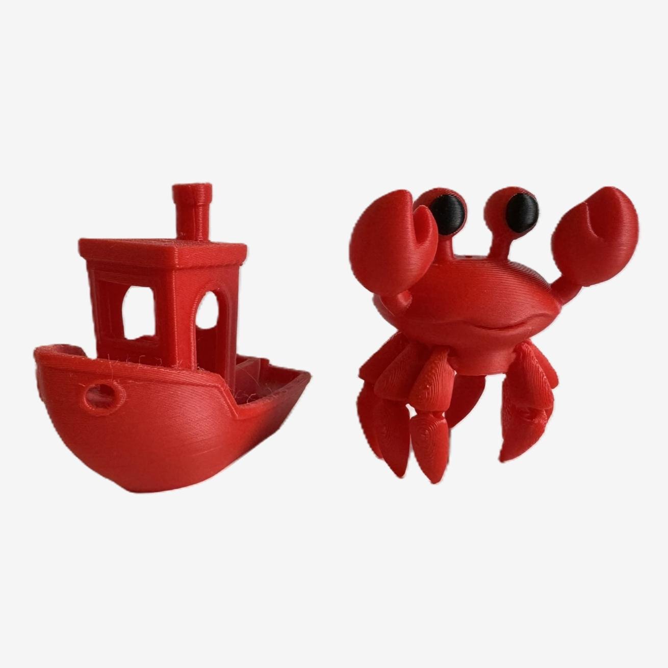 Red crab and benchy boat
